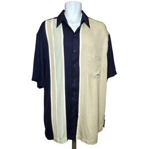 Nat Nast 100% Silk Shirt Mens Size XLT  Button Up Short Sleeve Bowling Sopranos